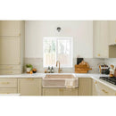 Light Travertine Farmhouse Apron Sink 18x27.5x7 - Handcrafted Turkish Stone Bathroom Faucet Set