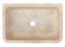 Troia Light Travertine Rectangular Farmhouse Kitchen Sink (W)18" (L)27.5" (H)7" top view product shot