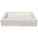White Limestone Rectangular Hidden Drain Bathroom Above-vanity Sink (W)18" (L)21.4" product shot