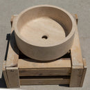 Troia Light Travertine Cylinder Round Above Vanity Bathroom Sink Honed (D)16" (H)6" angle view