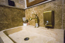 Troia Light Travertine Pedestal Stand-alone Sink Honed and Filled (W)19" (L)26" (H)33.5" sick close-up view
