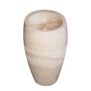 Troia Light 3 piece Travertine Pedestal Stand-alone Sink Curved Honed (D)16" (H)33.5" angle view