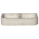Troia Light Travertine Curved Apron Double Bowl Farmhouse Kitchen Sink product shot