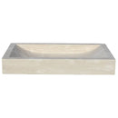 Troia Light Travertine Rectangular Above Vanity Bathroom Vessel Sink (W)16" (L)27.5" (H)4" angle view product shot