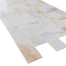 Troya Giallo Bianco White Marble Tile 12x24Polished profile view
