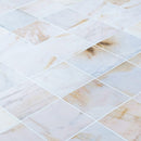 Troya marble tile Giallo Bianco White 12x12 Polished angle view