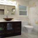 Troya Marble Tile Giallo Bianco White 12x12 Polished Bathroom Countertop Glass Sink