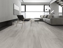 SPC Vinyl Rigid Core 7" Width 60" RL, 6mm Thick, 1.5mm IXPE Tryst Pearl Galea Floors - Mazzia Collection Product shoot Hall  view