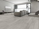 SPC Vinyl Rigid Core 7" Width 60" RL, 6mm Thick, 1.5mm IXPE Tryst Pearl Galea Floors - Mazzia Collection Product shoot Living Room view