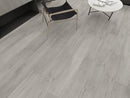 SPC Vinyl Rigid Core 7" Width 60" RL, 6mm Thick, 1.5mm IXPE Tryst Pearl Galea Floors - Mazzia Collection Product shoot tile Top view