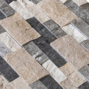Tundra Gray Mix Ledger 3D Panel 6"x24" Split-face Marble Wall Tile - Full Truckload angle closeup