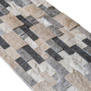 Tundra Gray Mix Ledger 3D Panel 6"x24" Split-face Marble Wall Tile - Full Truckload multiple panels angle view 