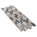 Tundra Gray Mix Ledger 3D Panel 6"x24" Split-face Marble Wall Tile - Full Truckload multiple panels angle view