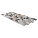 Tundra Gray Mix Ledger 3D Panel 6"x24" Split-face Marble Wall Tile - Full Truckload multiple panels profile view