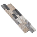 Tundra Gray Mix Ledger 3D Panel 6"x24" Split-face Marble Wall Tile - Full Truckload one panel top angle view