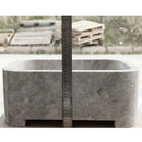Tundra Gray Marble Wall Mount Bathroom Sink 12x18 Polished Natural Stone Basin