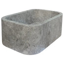 Tundra Gray Marble Wall Mount Bathroom Sink 12x18 Polished Natural Stone Basin