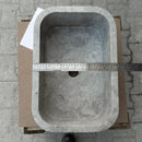 Tundra Gray Marble Wall Mount Bathroom Sink 12x18 Polished Natural Stone Basin
