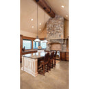 Tusany walnut 18 x 18 honed  filled travertine floor and wall tile TTWAL1818HF product shot room view