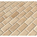 Tuscany ivory 12X12 honed beveled travertine mesh mounted mosaic tile SMOT-IVO-2X4HB product shot multiple tiles angle view