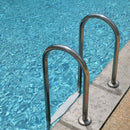 Tuscany silver 12x24 brushed travertine eased edges coping LCOPTSIL1224HUFBR-EE product shot pool view