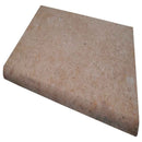Tuscany walnut 12x24 brushed travertine eased edges coping LCOPTWAL1224HUFBR-EE product shot side view