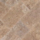 Tuscany walnut 16x24 travertine paver tile LPAVTWAL1624T product shot angle view