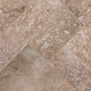 Tuscany walnut pattern honed unfilled chipped travertine floor and wall tile TTWAL-PAT-HUFC product shot angle view