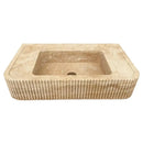 Tuscany Hand Carved Travertine Wall Mount Vanity Sink Ribbed