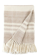 Camel Stripes Wool Blend Blanket