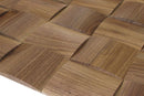US Walnut Big Straw Mesh-mounted Wood Wall Tile 987008 angle view