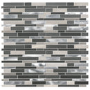 Urban loft interlocking 12X12 glass stone and metal mesh mounted mosaic tile SMOT-SGLSMTIL-URBLOF4MM product shot multiple tiles top view