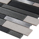 Urban loft interlocking 12X12 glass stone and metal mesh mounted mosaic tile SMOT-SGLSMTIL-URBLOF4MM product shot profile view
