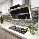 Urban tapestry hexagon 11.02X12.76 glass mesh mounted mosaic tile SMOT GLS UT6MM product shot wall view