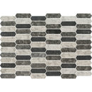 Urban tapestry picket 9.5X14 textured glass mesh-mounted mosaic tile SMOT-GLSPK-UT6MM product shot multiple tiles wall view