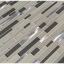 Urbanka interlocking 12X12 glass metal mesh mounted mosaic tile SMOT-GLSMTIL-URBNKA6MM product shot multiple tiles angle view