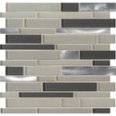 Urbanka interlocking 12X12 glass metal mesh mounted mosaic tile SMOT-GLSMTIL-URBNKA6MM product shot multiple tiles close up view