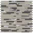 Urbanka interlocking 12X12 glass metal mesh mounted mosaic tile SMOT-GLSMTIL-URBNKA6MM product shot multiple tiles top view