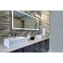 Urbanka interlocking 12X12 glass metal mesh mounted mosaic tile SMOT-GLSMTIL-URBNKA6MM product shot wall view