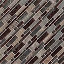 Urbano blend interlocking 12X12 glass stone mesh mounted mosaic tile SMOT-SGLSIL-URB8MM product shot multiple tiles angle view
