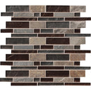 Urbano blend interlocking 12X12 glass stone mesh mounted mosaic tile SMOT-SGLSIL-URB8MM product shot multiple tiles close up view