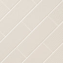 Urbano crema 3d mix glazed ceramic white textured subway tile 4x12 glossy NURBCREMIX4X12 product shot angle view