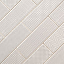 Urbano dusk 3d mix ceramic gray textured subway tile 4x12 glossy  NURBDUSMIX4X12 product shot angle view