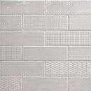 Urbano dusk 3d mix ceramic gray textured subway tile 4x12 glossy  NURBDUSMIX4X12 product shot wall view