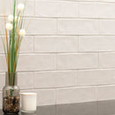 Urbano dusk ceramic white subway tile 4x12 glossy  msi collection NURBDUS4X12 room shot table view 2