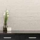Urbano dusk ceramic white subway tile 4x12 glossy  msi collection NURBDUS4X12 room shot table view 3