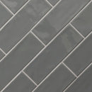 Urbano graphite ceramic gray subway tile 4x12 glossy NURBGRA4X12 product shot angle view