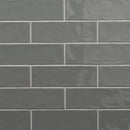 Urbano graphite ceramic gray subway tile 4x12 glossy NURBGRA4X12 product shot wall view