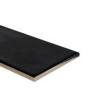 Urbano ink 4x12 glossy ceramic white subway tile product shot profile view