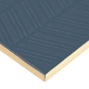 Urbano navy 3d mix ceramic white textured subway tile 12x4 glossy  msi collection NURBNAVMIX4X12 product shot profile view